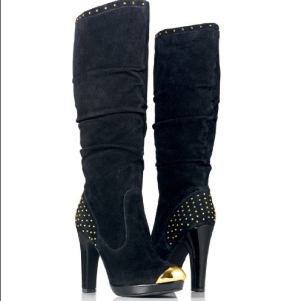 Forever By Paula Abdul Black Suede Boots
